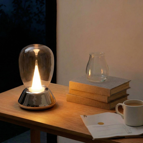 807904 UovoIII Настольная лампа диммируемая 10W 3000K прозрачный/хром